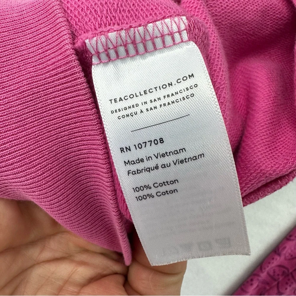 Tea Collection Girl's Strawberry‎ Full Zip Hoodie Sweatshirt Size 12 Pink Hooded